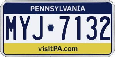 PA license plate MYJ7132