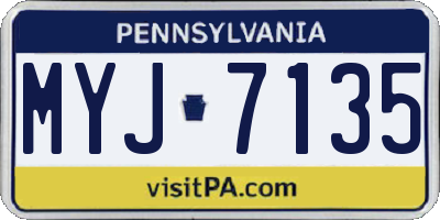 PA license plate MYJ7135