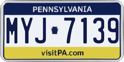 PA license plate MYJ7139