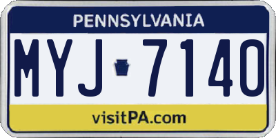 PA license plate MYJ7140