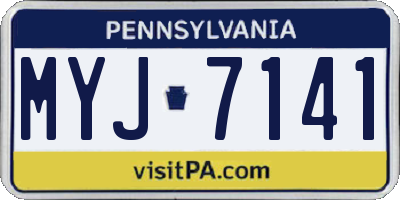 PA license plate MYJ7141