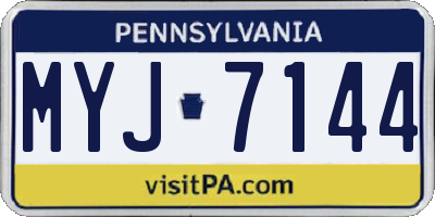 PA license plate MYJ7144