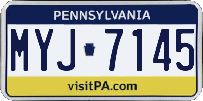 PA license plate MYJ7145
