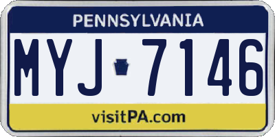 PA license plate MYJ7146