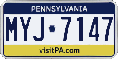 PA license plate MYJ7147
