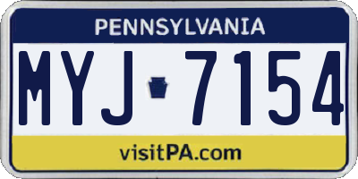 PA license plate MYJ7154