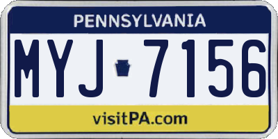 PA license plate MYJ7156