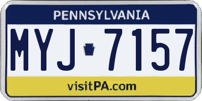 PA license plate MYJ7157
