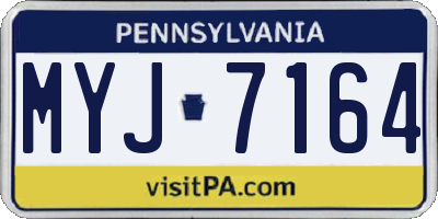 PA license plate MYJ7164
