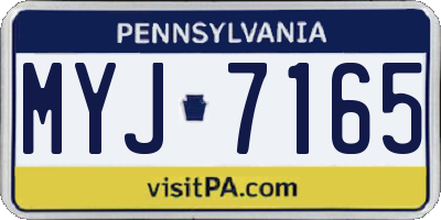 PA license plate MYJ7165