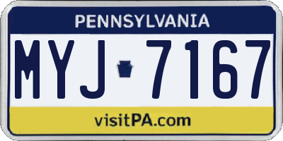 PA license plate MYJ7167