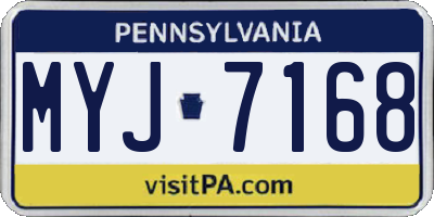 PA license plate MYJ7168