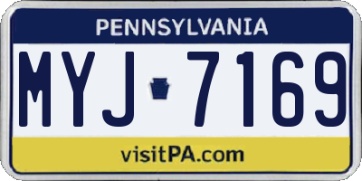 PA license plate MYJ7169