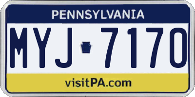 PA license plate MYJ7170