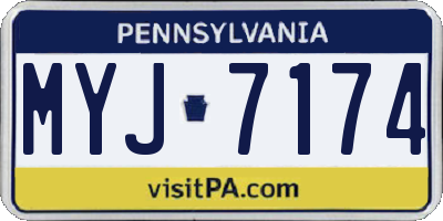 PA license plate MYJ7174
