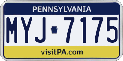 PA license plate MYJ7175