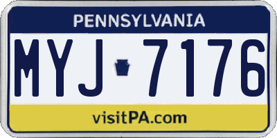PA license plate MYJ7176