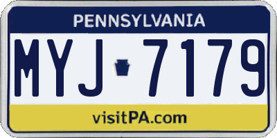PA license plate MYJ7179