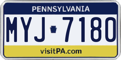 PA license plate MYJ7180