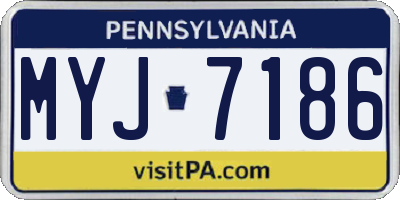 PA license plate MYJ7186