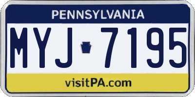PA license plate MYJ7195