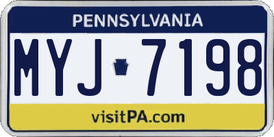 PA license plate MYJ7198