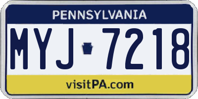 PA license plate MYJ7218