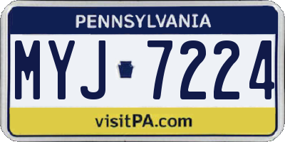 PA license plate MYJ7224