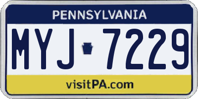 PA license plate MYJ7229