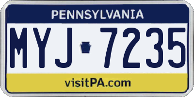 PA license plate MYJ7235