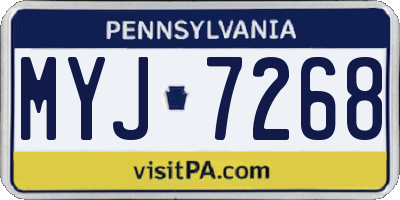 PA license plate MYJ7268