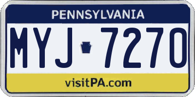 PA license plate MYJ7270