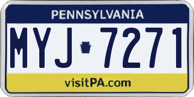 PA license plate MYJ7271