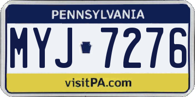PA license plate MYJ7276