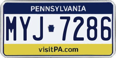 PA license plate MYJ7286