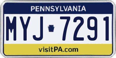 PA license plate MYJ7291