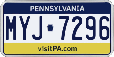 PA license plate MYJ7296