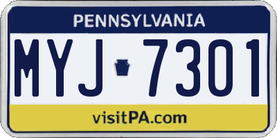 PA license plate MYJ7301