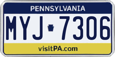 PA license plate MYJ7306