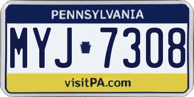 PA license plate MYJ7308