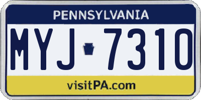 PA license plate MYJ7310