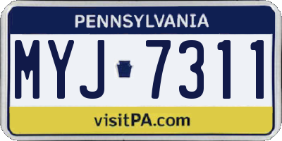 PA license plate MYJ7311