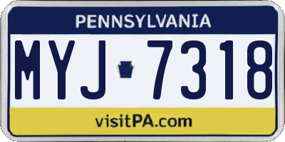 PA license plate MYJ7318