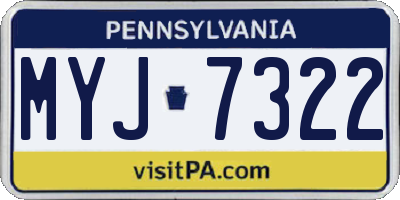 PA license plate MYJ7322