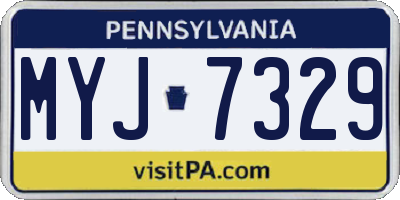 PA license plate MYJ7329