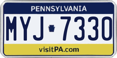 PA license plate MYJ7330