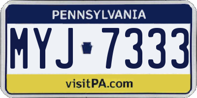 PA license plate MYJ7333