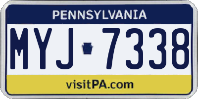 PA license plate MYJ7338