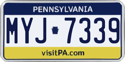 PA license plate MYJ7339