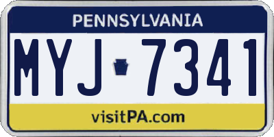PA license plate MYJ7341